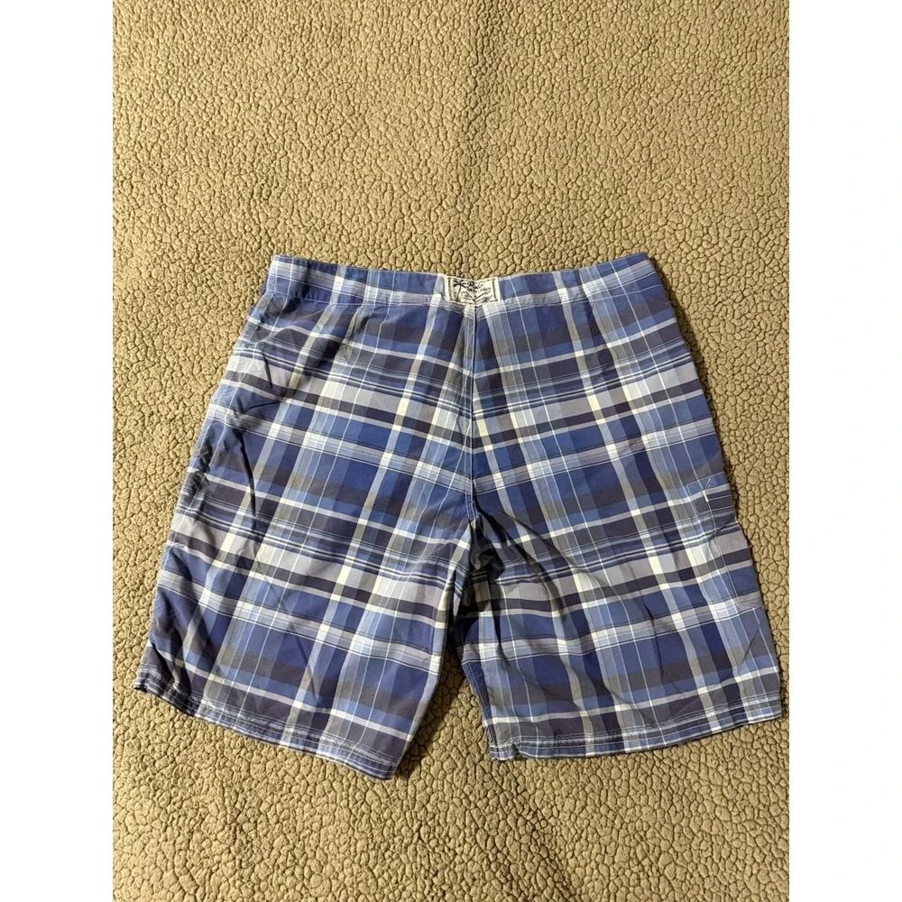 Polo Ralph Lauren Swim Trunks Board Shorts Men's Size 34 Blue Plaid